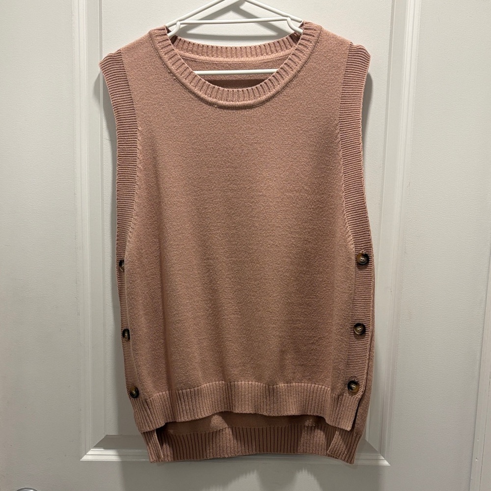 Sleeveless Pink Sweater Vest